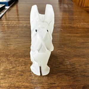 Dog Terrier Figurine Luck Gift Mantel Shelf Table Decor Carved Onyx